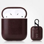 Wholesale Airpod (2 / 1) PU Leather Cover Skin for Airpod Charging Case (Brown)